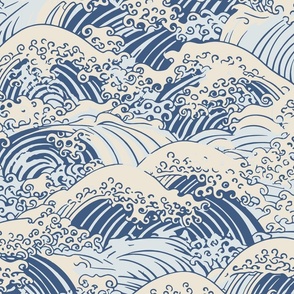 Waves Ocean Blue Sea Water Kitchen Cooking Earth Tones seascape