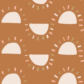 Large  - Neutral Nursery Wallpaper - Rainbow Sunshine - Up and Down - Earthy Brown and Neutrals