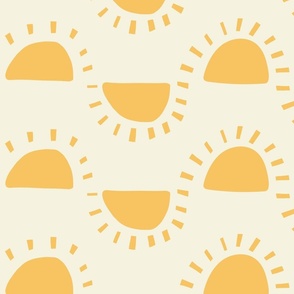 Large  - Neutral Nursery Wallpaper - Rainbow Sunshine - Up and Down - Sunshine Yellow