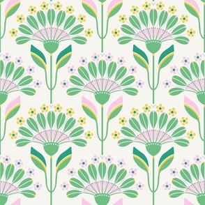 Little daisy - pink and green