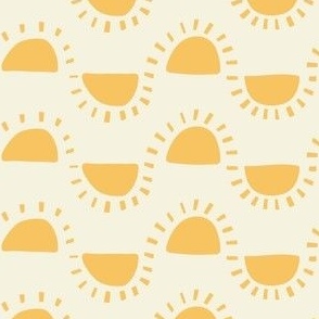 Small - Sunshine Rays Stripes - Happy Sunny Fabric - Kids Apparel - Baby Accessories - Home Décor - Yellow Cream (Small)