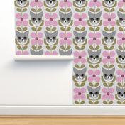 Flower Chihuahua-gray-medium scale fabric-large scale wallpaper