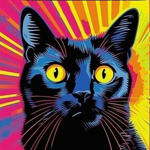 Black Cat - Pop Art Halloween 