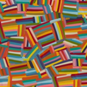 Rainbow Jungle Abstract Digital Oil Paint Delight