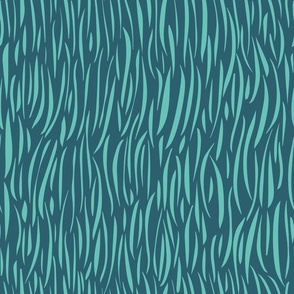 Sophisticated Waves Abstract Ocean-Inspired Pattern - Elegant Teal Design for Apparel and Home Deco on Ocean Blue