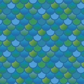 Mermaid fish scales in blue and green