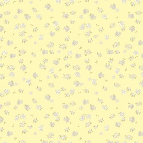Dainty Alyssum Scattered Flowers on Butter Yellow M