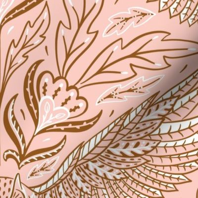 owl - birds of prey moody occult - blush pink and gold