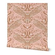 owl - birds of prey moody occult - blush pink and gold