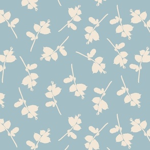 Fern leaf blender pattern in blue and cream