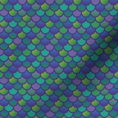 Mermaid fish scales in purple and green