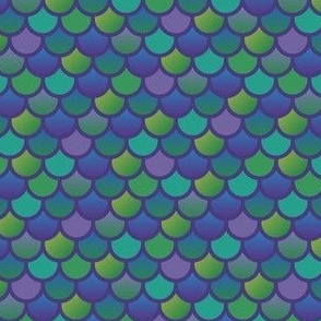 Mermaid fish scales in purple and green