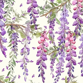 Large Scale | Wisteria in Love | Pink and purple lovely flowers