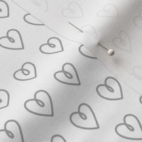 Doodle Hearts – SMALL – White & Grey