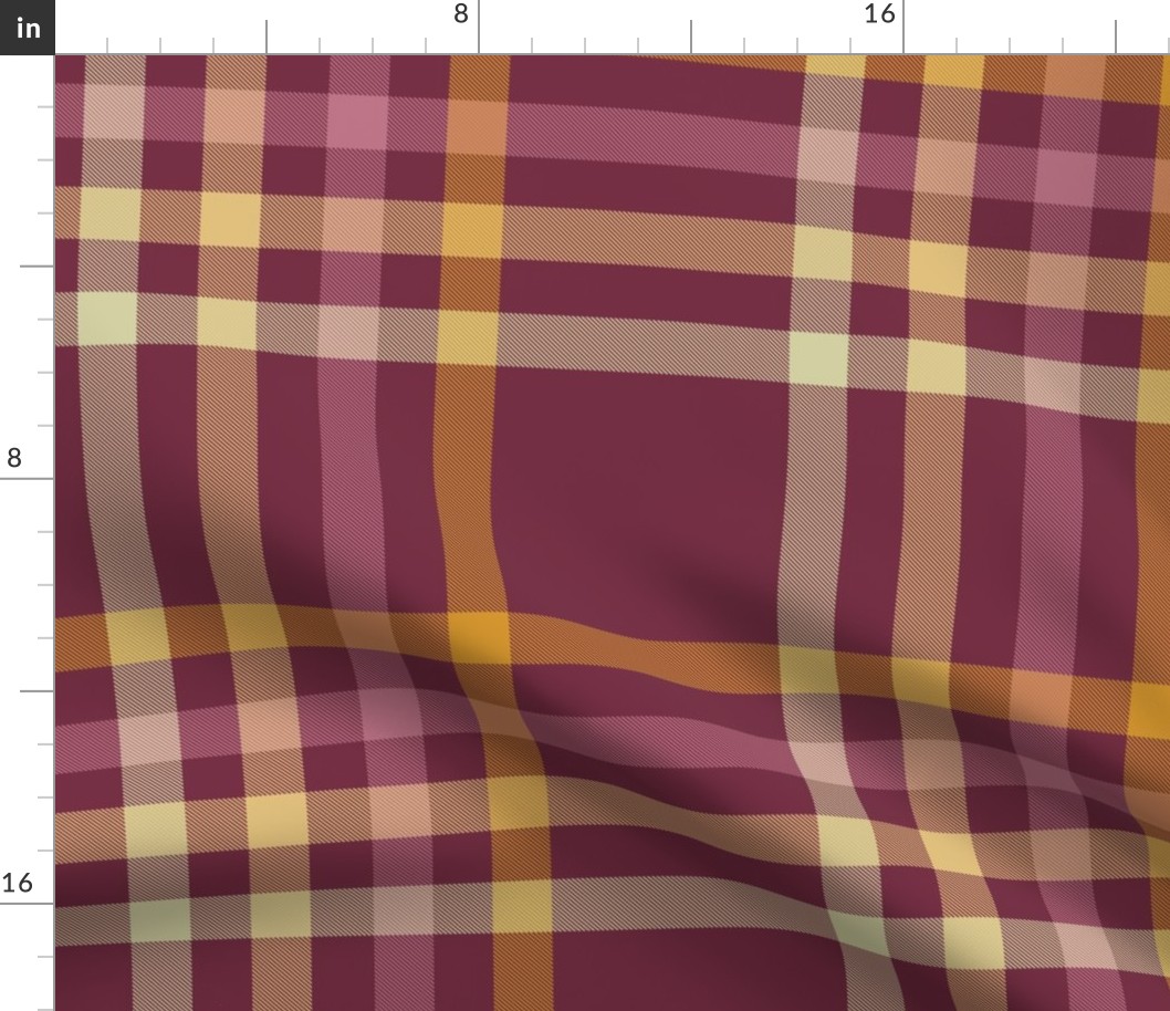 Blanket Plaid | Raspberry, Pink, Green, Yellow | Cottage Charm