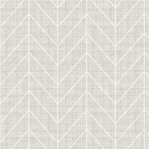 [large] Neutral Textured Chevron Herringbone - White Dove on Edgecomb Gray