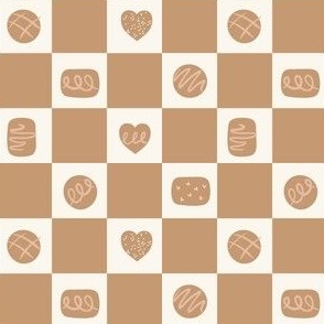 Chocolate Box Checker Board in brown and cream