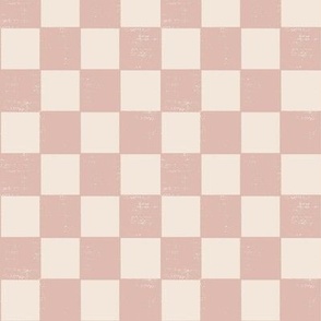 Large Rustic Textured checkerboard with mauve pink and peach checkers