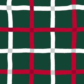 Christmas Plaid (Green, White, Red) 9x9 - great for  holiday apparel and home decor!