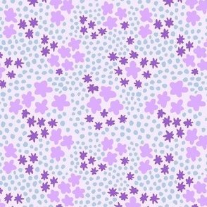 Purple & White Flower Ditsy Print