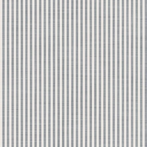 Classic Farmhouse Linen Pinstripe - Slate Gray - Vertical Stripes