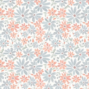 Zenberill Daisy  and Dots - Orange and Blue (ZB1)