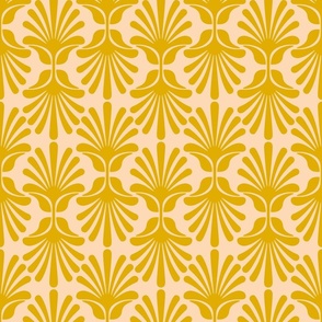 Geometric Daisies - Mustard / Gold + Tan - LARGE