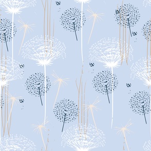 Large scale | Rustic Dandy | White and blue dandelion in blue sky