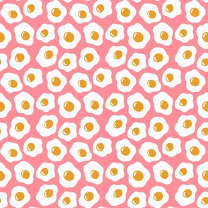 Small Sunny Side Up / Happy Egg Breakfast / Pink and Yellow Eggs