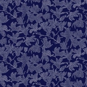 Navy Dotted Magnolias