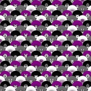 Small Dog pride in purple black white cones