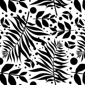 Floral Pattern in White and Black