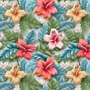 3D Tropical Flowers