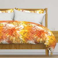 Perfectly harmonious marbled non directional swirls in white, pale pink, salmon pink, jonquil yellow, deep red and, black large 24”