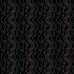 Wavy lines in cyberpunk-like colors