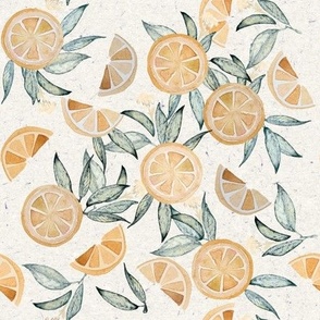 Vintage Oranges on Cream / Watercolor