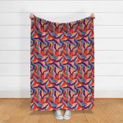 Painted fabric Colorful red hand painted abstract surface