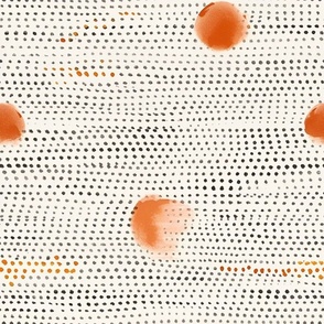 Watercolor Dots and Spheres Grey and Orange