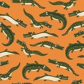 Small Swimming Gators, Orange