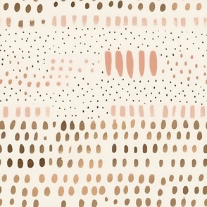 Watercolor Dots and Lines Blush and Tan
