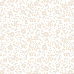 soft neutral beige flowers on a white background 03 - small scale