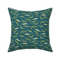 Small Swimming Gator, Deep Teal