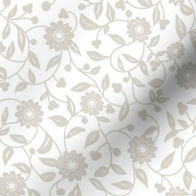 soft neutral beige flowers on a white background 01 - small scale