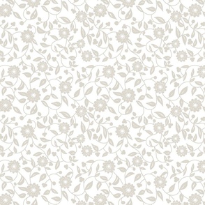 soft neutral beige flowers on a white background 01 - small scale