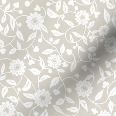 white flowers on a soft neutral beige background  01 - small scale