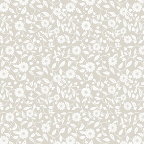 white flowers on a soft neutral beige background  01 - small scale
