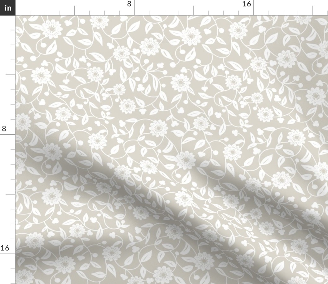 white flowers on a soft neutral beige background  01 - small scale