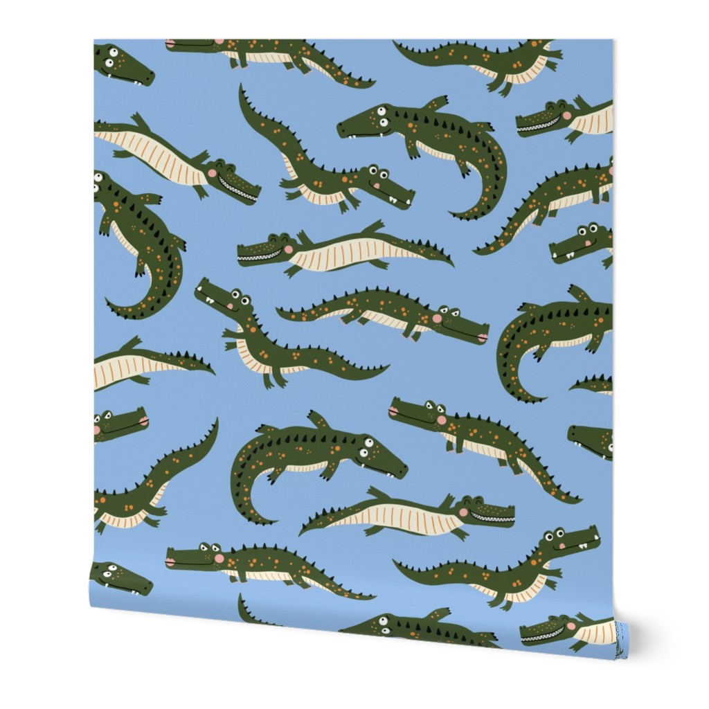 Small Swimming Gator, Sky Blue