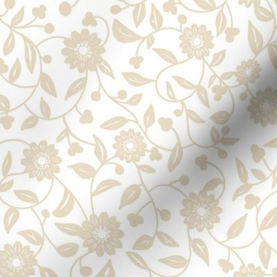 soft neutral beige flowers on a white background 02 - small scale