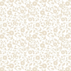 soft neutral beige flowers on a white background 02 - small scale